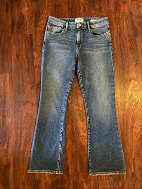 Frame Blue Denim Le Crop Mini Boot Pants Size 26 (sulfide 2-4) Color
